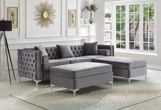 Sectional Sofa IF-9280 Ottoman IF-9281