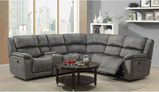 Washington Fabric Recliner Sectional Grey 6129 KW 365