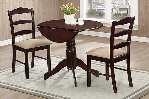 3 Pc Wooden Dining Set With Extensions IF05 -1002