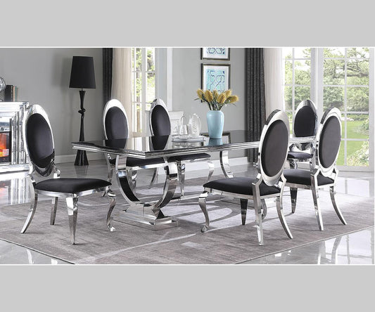 Elara with Divina Dining Set Black/White Chairs Option Web Exclusive