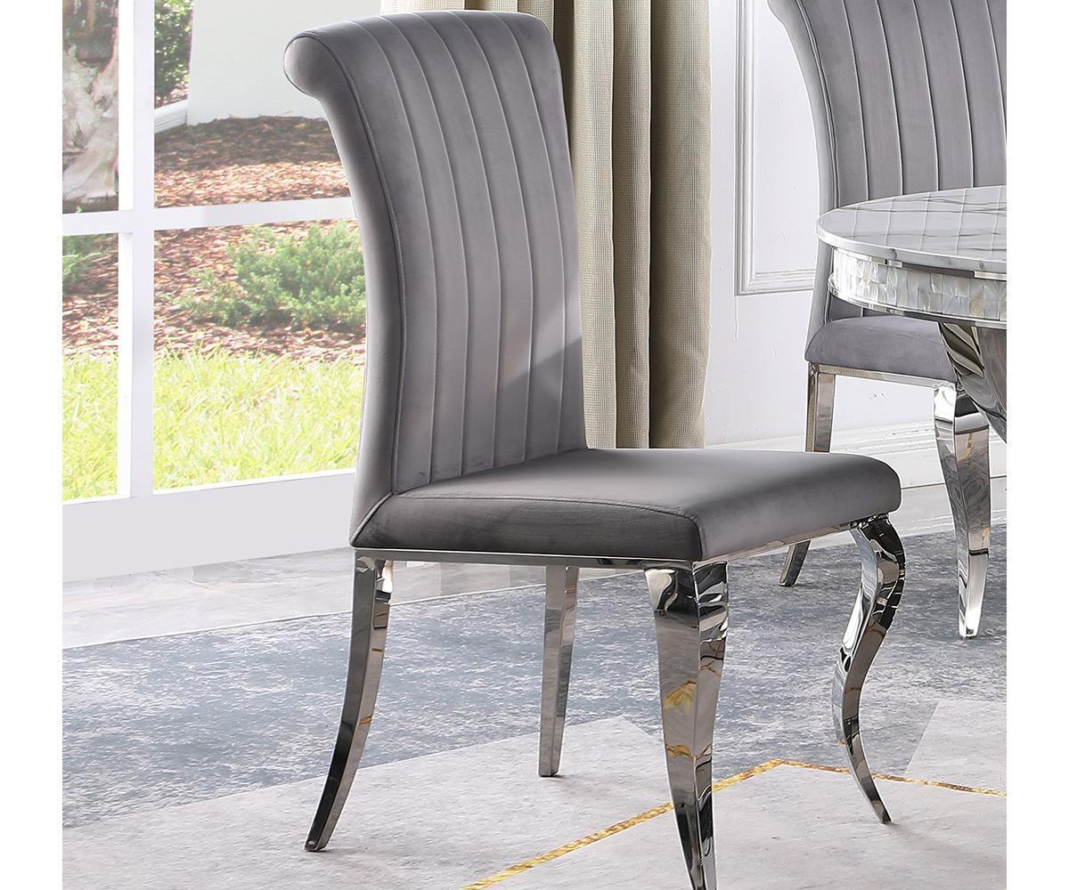 Celeste 5 PC (White) Table with Chara Chair Set (Chairs available in Grey or Black) Web Exclusive