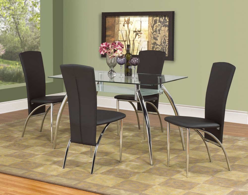 5 PC Dining Set With Glass Shelf IF05 -T-5052 C-1770