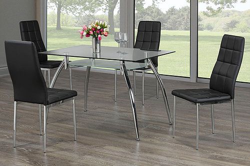 5 PC Dining Set With Glass Shelf IF05 -T-5052 C-1770