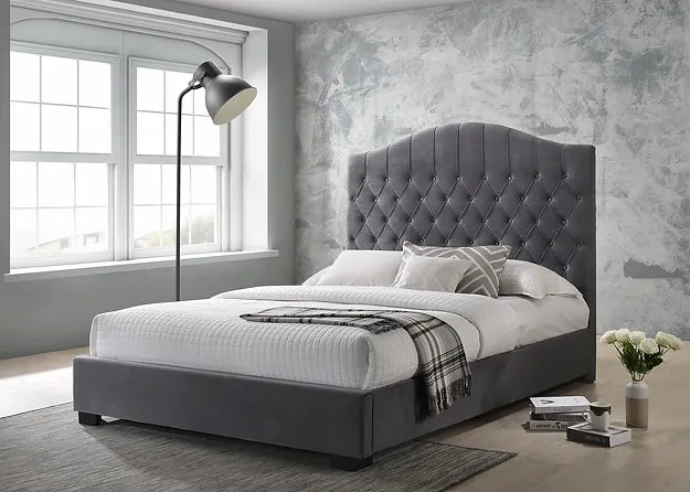 Jessica Bed in Velvet Grey