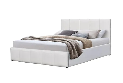 Frankfurt Lift top Storage Bed White PU  Queen Size