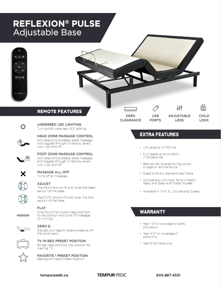 Tempur-Pedic Sealy REFLEXION® ARC Lifestyle Adjustable Power Base