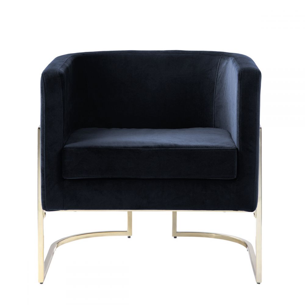 Accent Chair In Black And Navy Blue