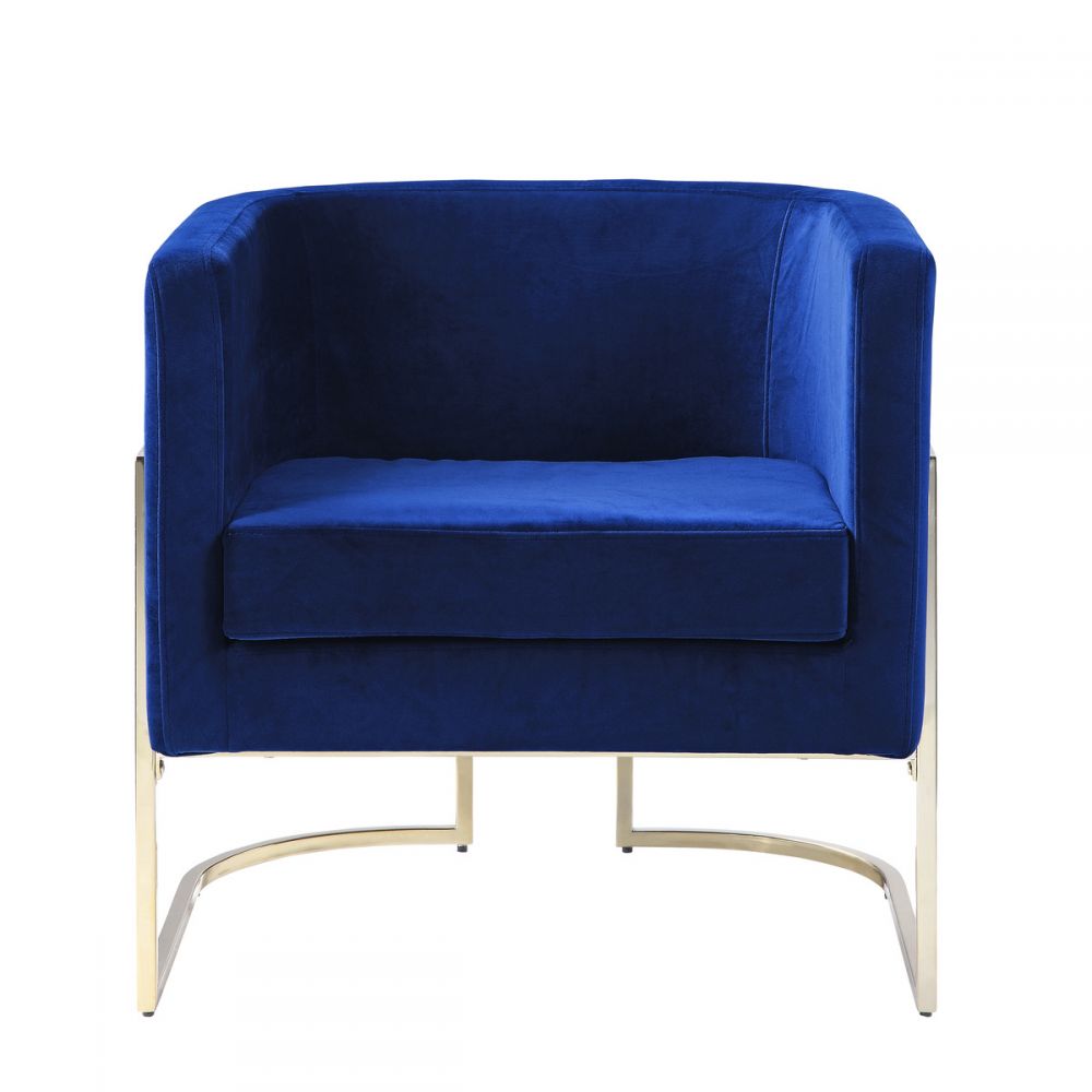 Accent Chair In Black And Navy Blue