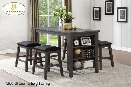Bar Height Dining Table With Storage And 4 Stools