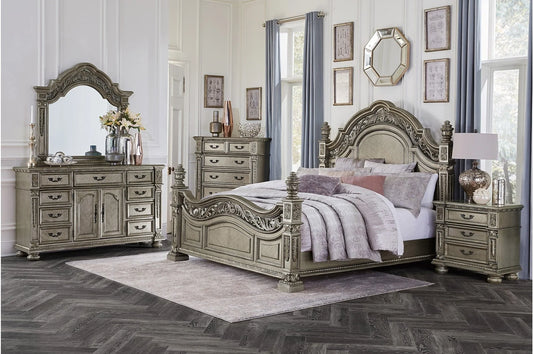 Catalonia Platinum Gold Bedroom Collection HE365