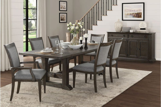 Brown Finish 7 Pieces Classic Dining Set MA-5441