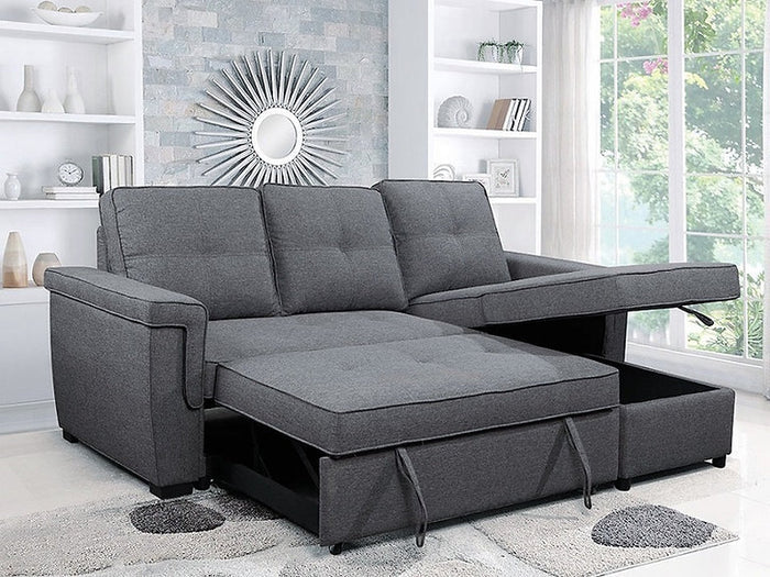 Grey Reversible Fabric Storage Sectional Sofa Bed IF-9040 IF365