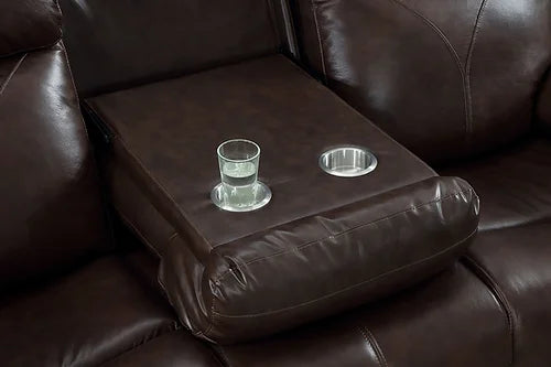 Brown Genuine Leather/Match Power Recliner Love Seat LTd Quantities ONLINE ONLY IF-8019