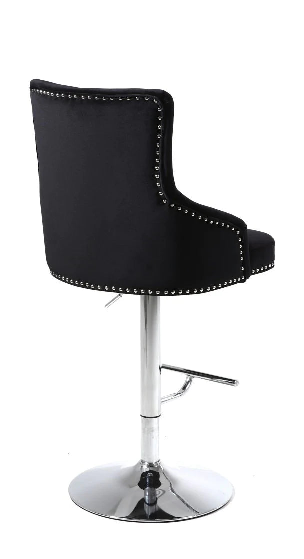 Adjustable Height Barstool Black Velvet ST-6021