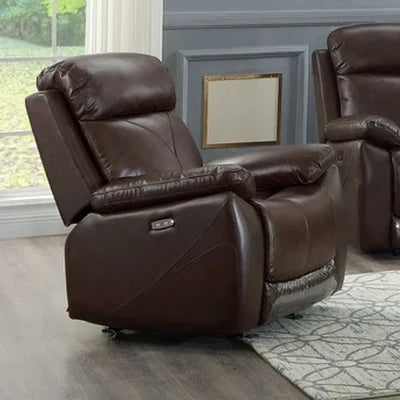 Grey Genuine Leather Match Power Recliner Chair IF 8018 LTd Quantities ONLINE ONLY