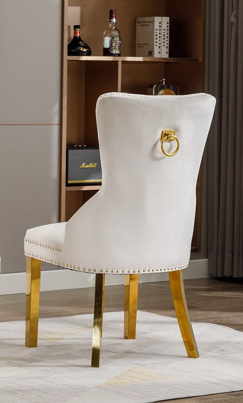 Creme Velvet Accent Chair C-1453 IF365