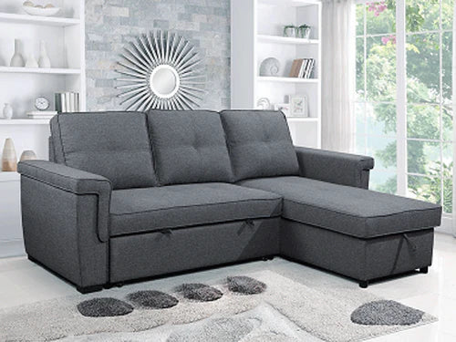 Grey Reversible Fabric Storage Sectional Sofa Bed IF-9040 IF365