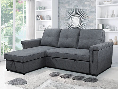 Grey Reversible Fabric Storage Sectional Sofa Bed IF-9040 IF365