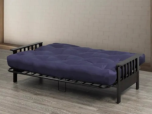IF 245 Metal Futon Frame With Espresso Wooden Arms