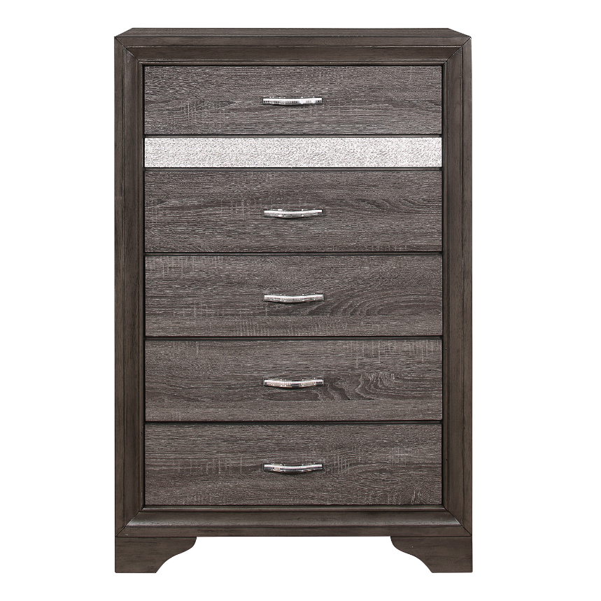 Luster Gray finish 6 PC Queen Bedroom Collection available in Grey/White 1505 MZ365