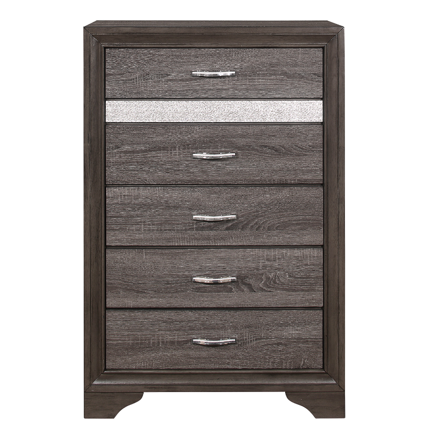 Luster Gray finish  6 PC Queen Bedroom Collection available in Grey/White 1505 MZ365
