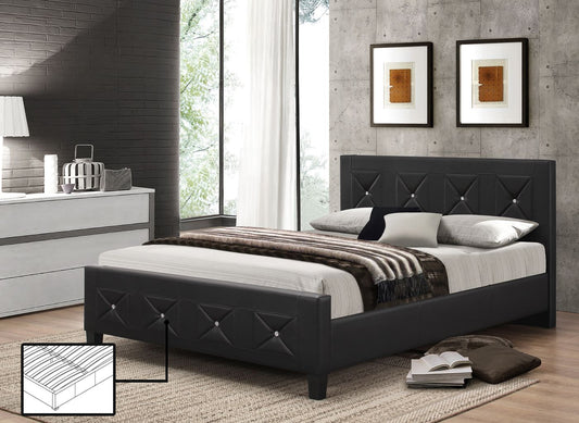 Black PU Bed with Jewels IF 177