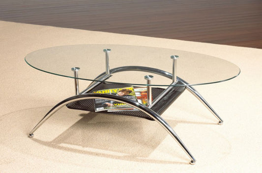 IF-2001 - Coffee Table with oval glass top