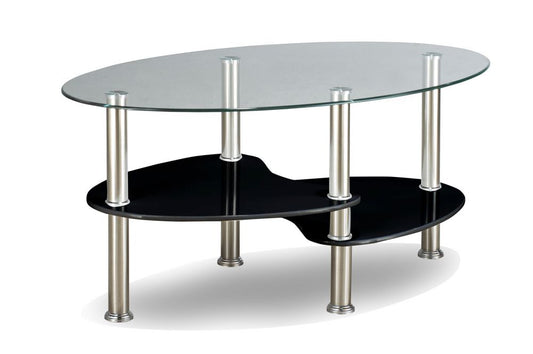 IF-2009 - Glass Coffee Table with silver legs