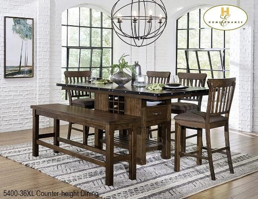 MA10 5400-36XL Solid Wood Dining Set With Bench