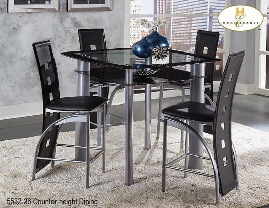 MA10 5532-36 Dining Table With Silver Finish