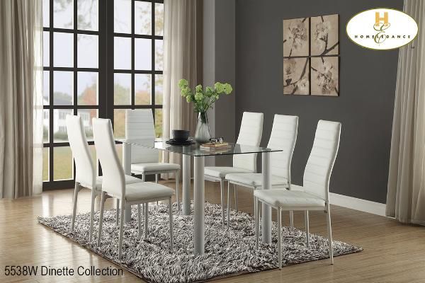 MA10 5538W Ultra modern 7 PC White Dining Set