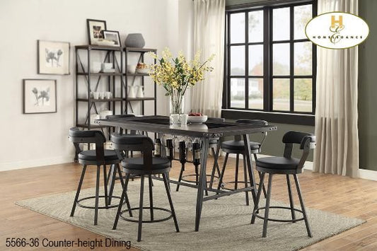 MA10 5566-36 Pub Height Table With Swivel Stools