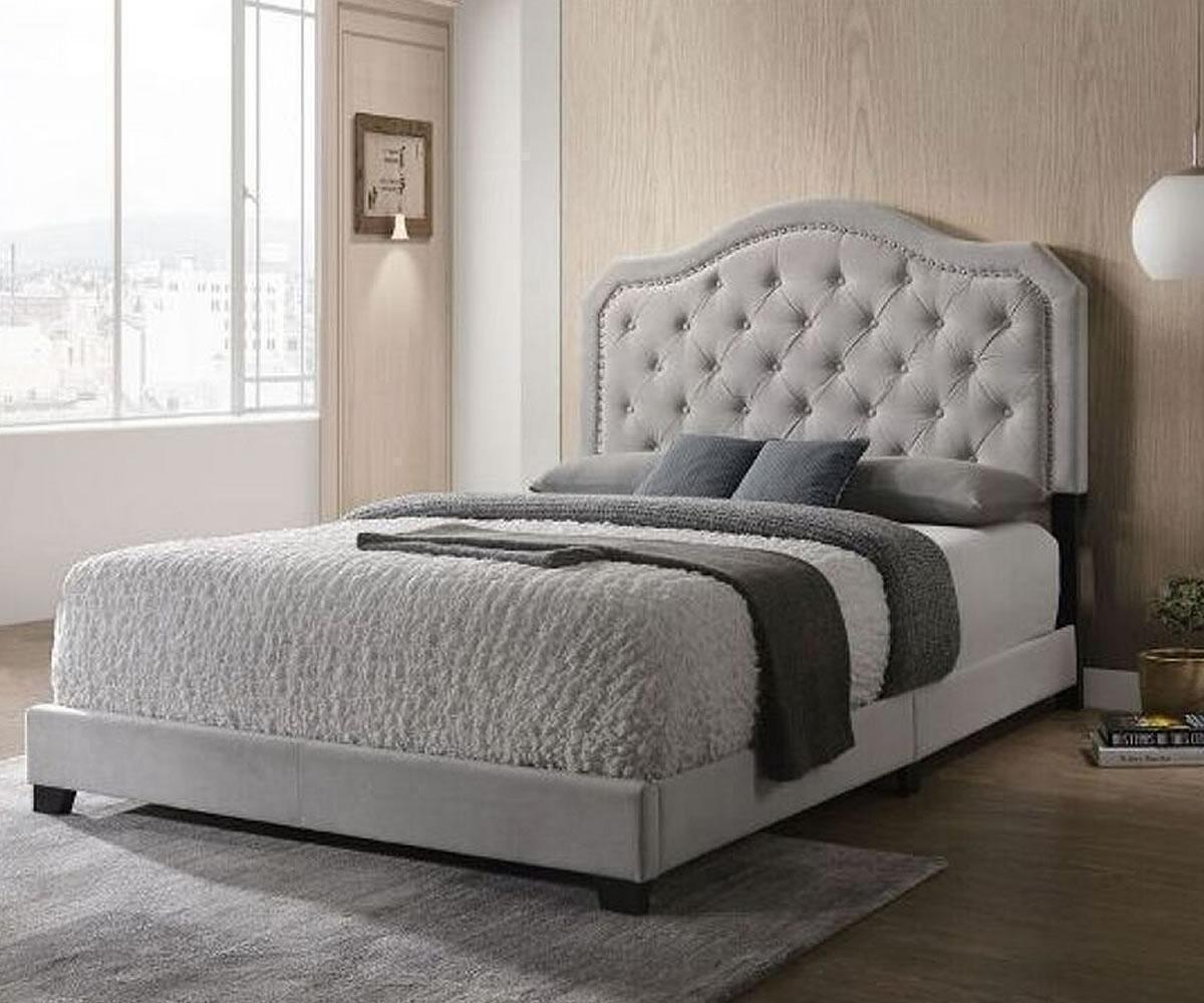 SAMANTHA BED - GREY VELVET