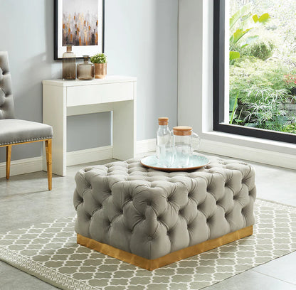 Portia Tufted Velvet Ottoman