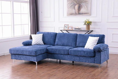 NOVA Sectional Sofa, 103" Wide, Grey, Fabric, Left Hand Chaise Only, Chrome Metal Legs BOl-365