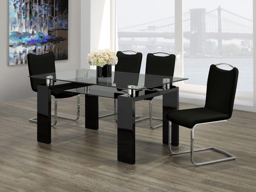 7 PC Dining Set With Brown Chairs IF05- T-1485/C-1040B