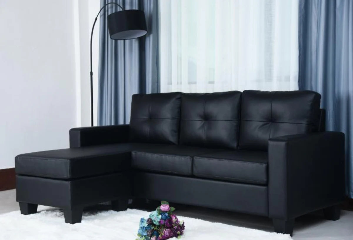 Sectional Sofa - Black PU Anna Bol-365