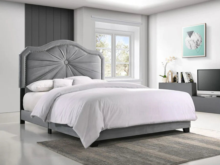 EMBLA BED - GREY VELVET