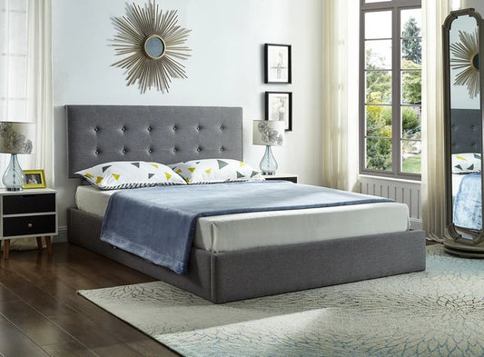 Hydraulic Lift Grey Fabric Storage Bed  IF5445