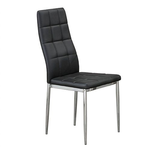 Black Leather Chair With Chrome Legs IF05 C-1770