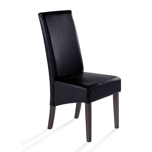 Black Leather Wooden Chair IF05 C-1630