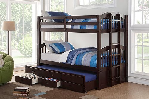 Bunk Bed with Trundle and 3 Storage Drawers IF05-1840