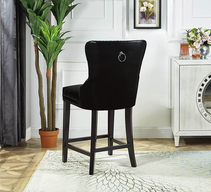 Bar Stool - Black Vinyl Fabric ST-6015