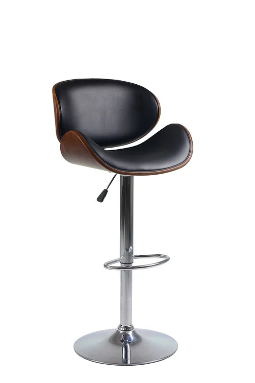 ST-7510 Black PU with Wood Backing Adjustable Bar Chair