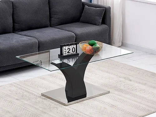 Coffee Table with High Gloss Black Leg 2674