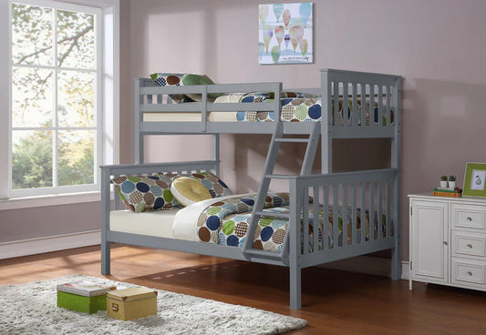 IF-102G Grey Wooden Bunk Bed (Twin/Full)