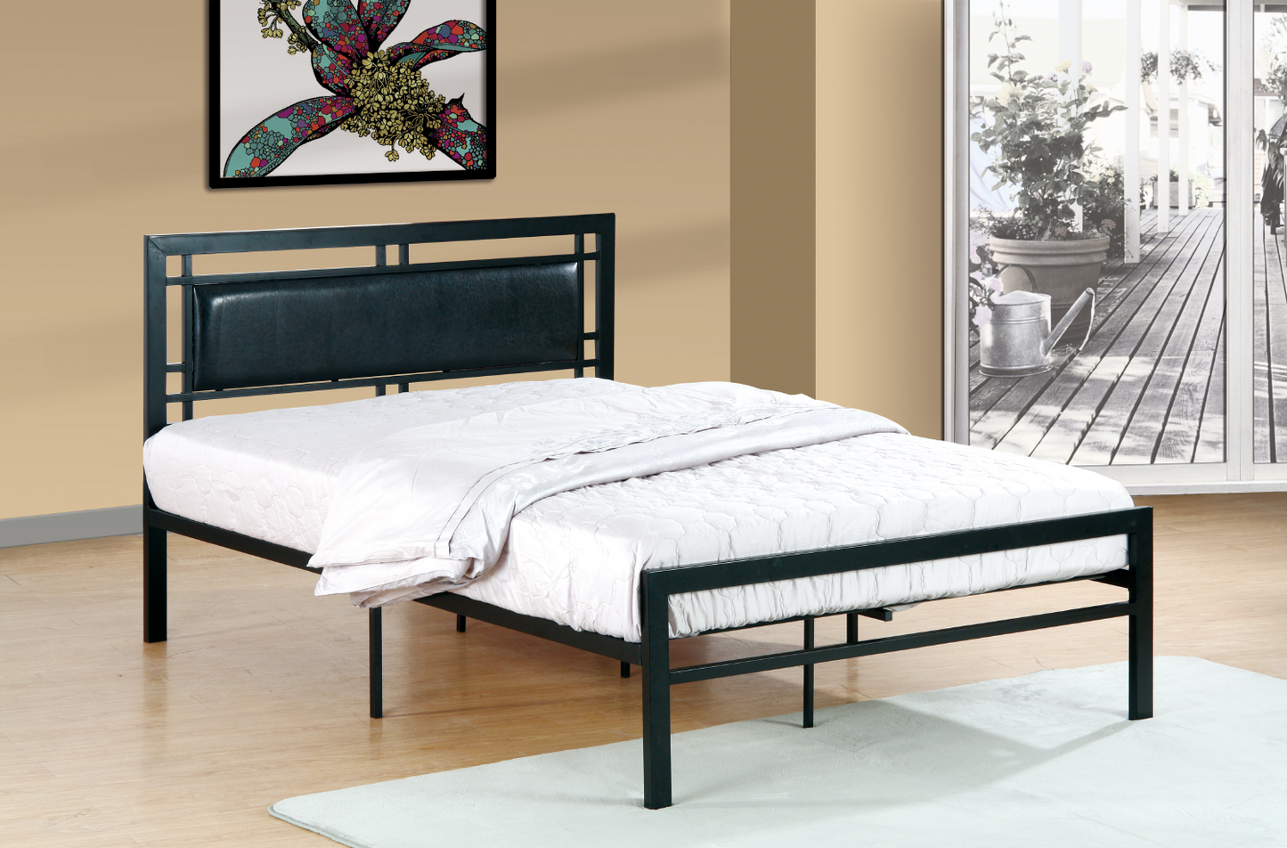 Twin Platform Bed Padded Headboard