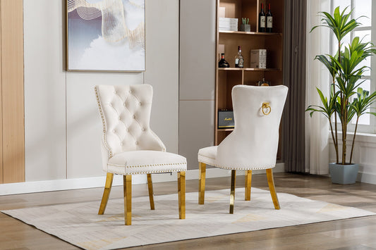 Creme Velvet Accent Chair C-1453 IF365
