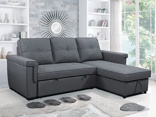 Reversible Grey Fabric Sofa Bed 9040 IF365