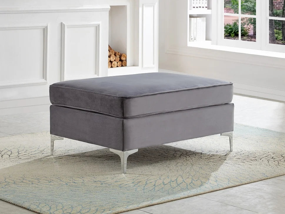 Grey Velvet Fabric Sofa Set with Deep Tufting IF8006